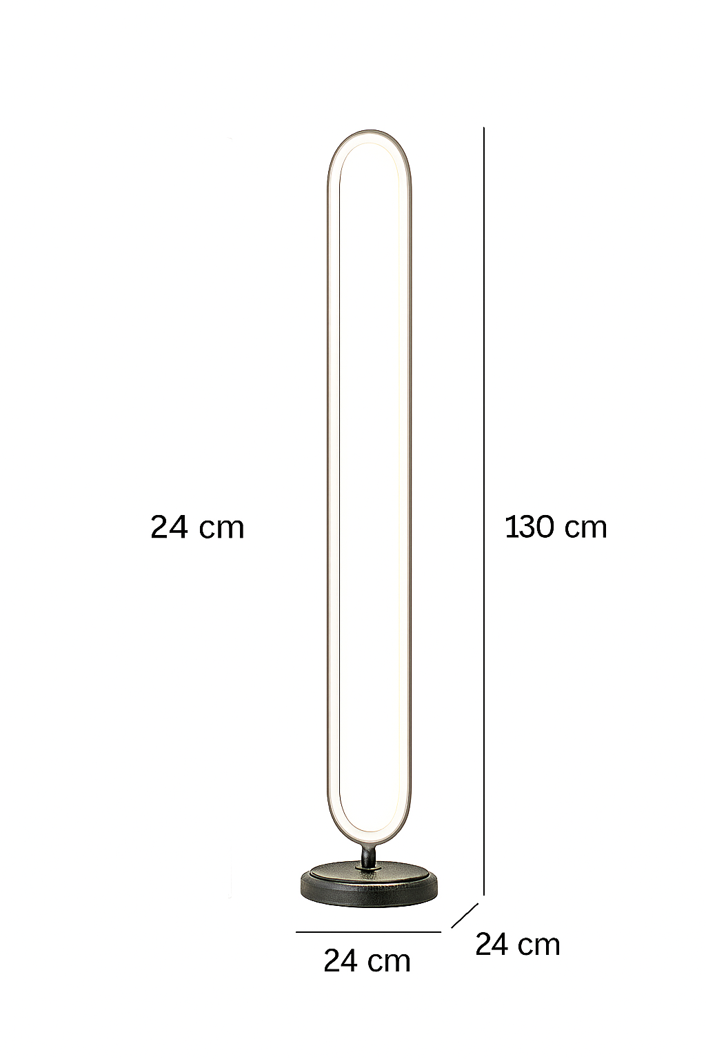 Myledim 3 Renkli Elips LED Lambader – 130 cm Yüksek, Modern Minimal Tasarım