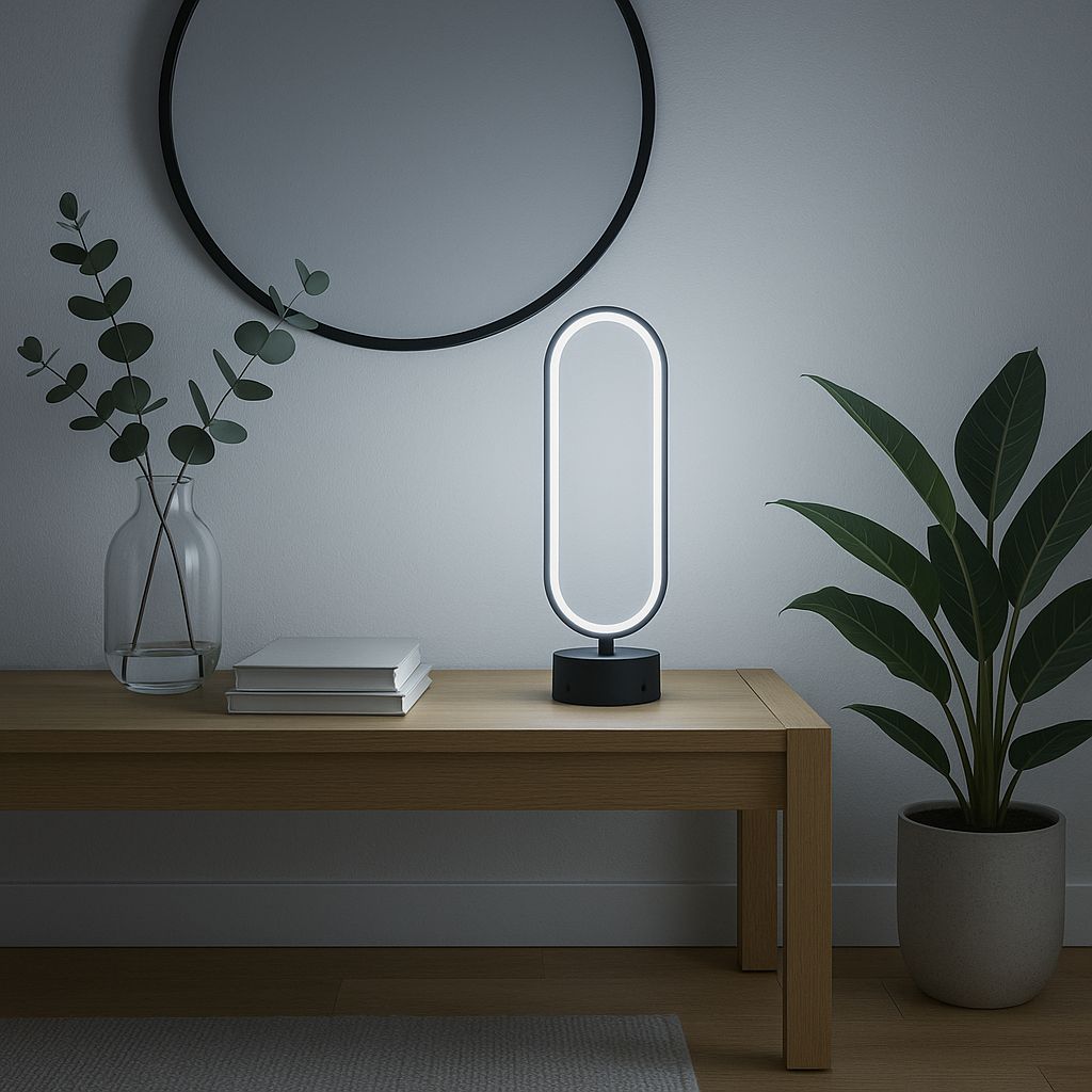 🔹 Myledim ELİPS LED Masa Lambası – 3 Renk Ayarlı, Modern Tasarım