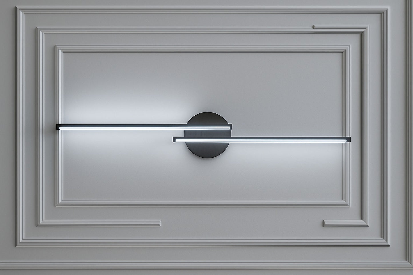 Myledim Yatay Çift Kollu 3 Renkli LED Duvar Apliği – Modern Minimalist Işık Tasarımı