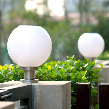 Solar LED Bahçe Armatürü – 250mm Cam Küre | IP65 Su Geçirmez