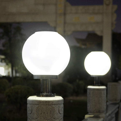 Solar LED Bahçe Armatürü – 250mm Cam Küre | IP65 Su Geçirmez