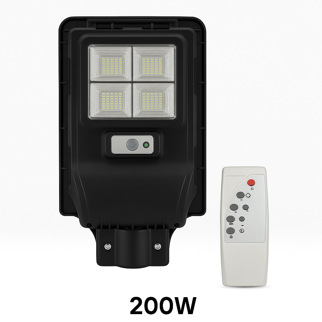 CT-4640 200W Güneş Enerjili Solar Sokak Lambası – Uzaktan Kumandalı, IP65