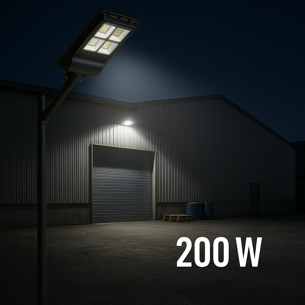 CT-4640 200W Güneş Enerjili Solar Sokak Lambası – Uzaktan Kumandalı, IP65