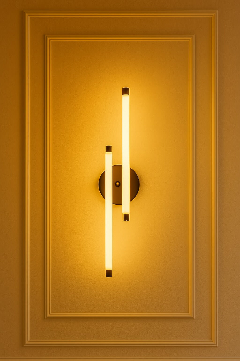 Myledim Çift Borulu 3 Renkli LED Duvar Apliği – Modern Siyah Gövde Tasarım