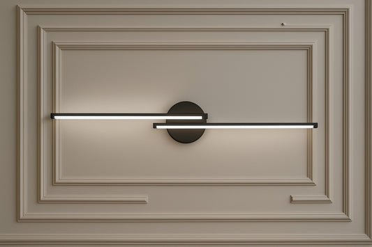 Myledim Yatay Çift Kollu 3 Renkli LED Duvar Apliği – Modern Minimalist Işık Tasarımı