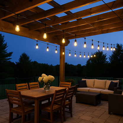 10 m E27 Duylu Dış Mekân Aydınlatma Kablosu – Yüksek Su Dayanımı, Pergola & Bahçe Dekor”