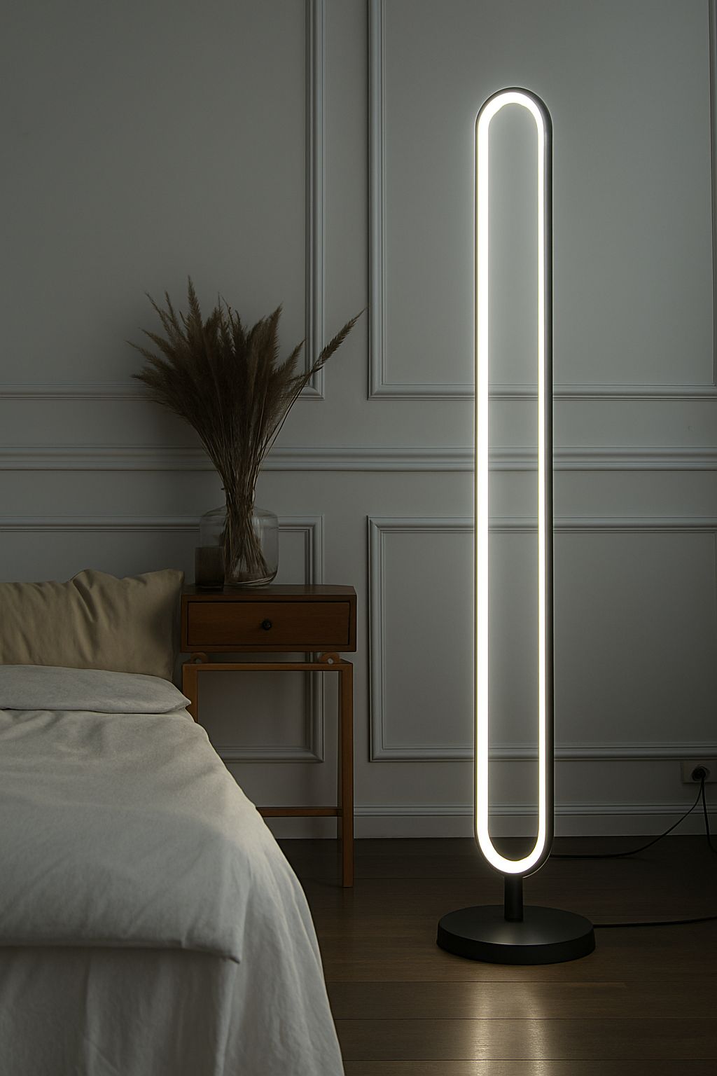 Myledim 3 Renkli Elips LED Lambader – 130 cm Yüksek, Modern Minimal Tasarım