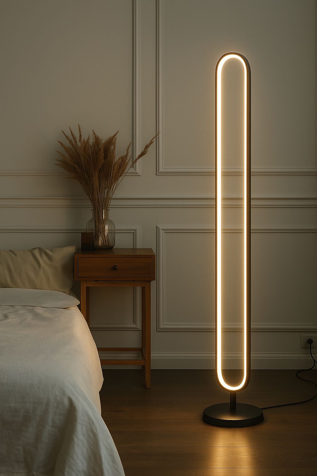 Myledim 3 Renkli Elips LED Lambader – 130 cm Yüksek, Modern Minimal Tasarım